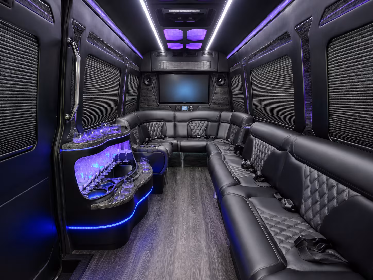 carlsbad 50 passenger party bus inside